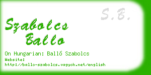 szabolcs ballo business card